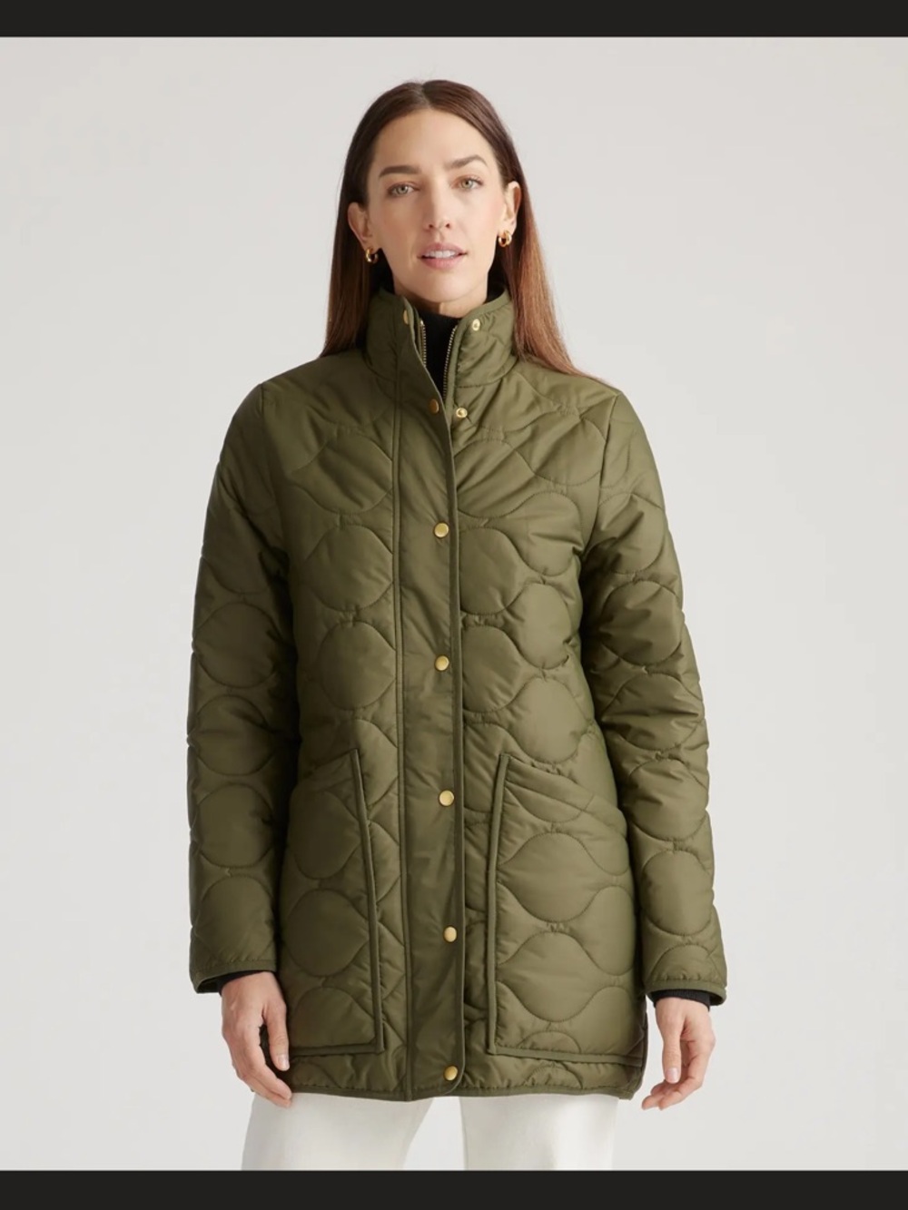 Quince Featherless Olive Green Lightweight Puffer Coat
